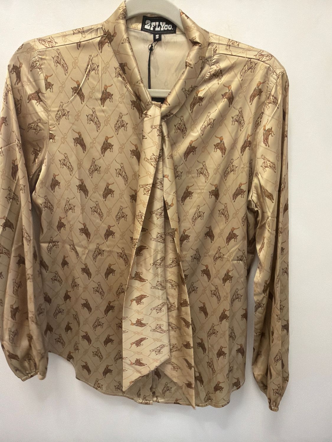 Brimstone Tie Front Blouse, Color: Ecru, Size: L