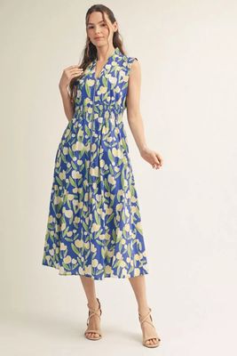 Zip Front Floral Dress