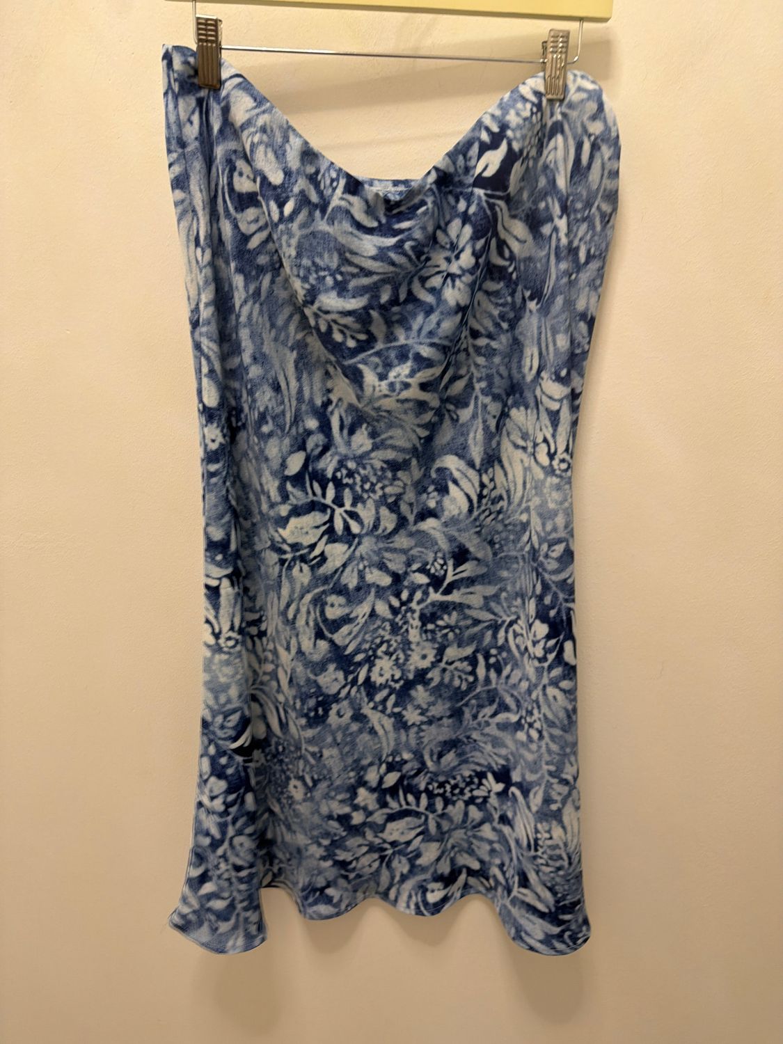 Printed Slip Skirt, Color: Blue Combo, Size: XL
