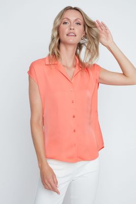 Button Front Solid Top