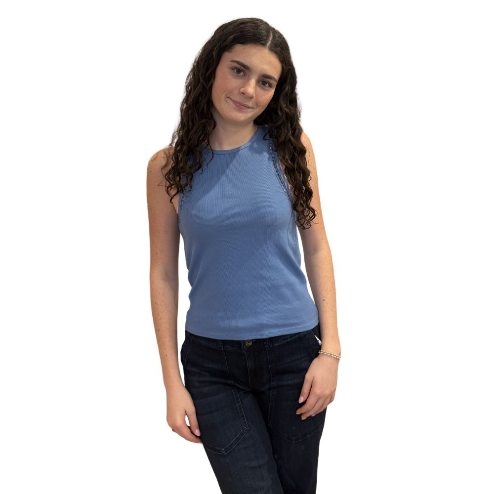 Boa Rib Tank, Color: Lake Blue, Size: L