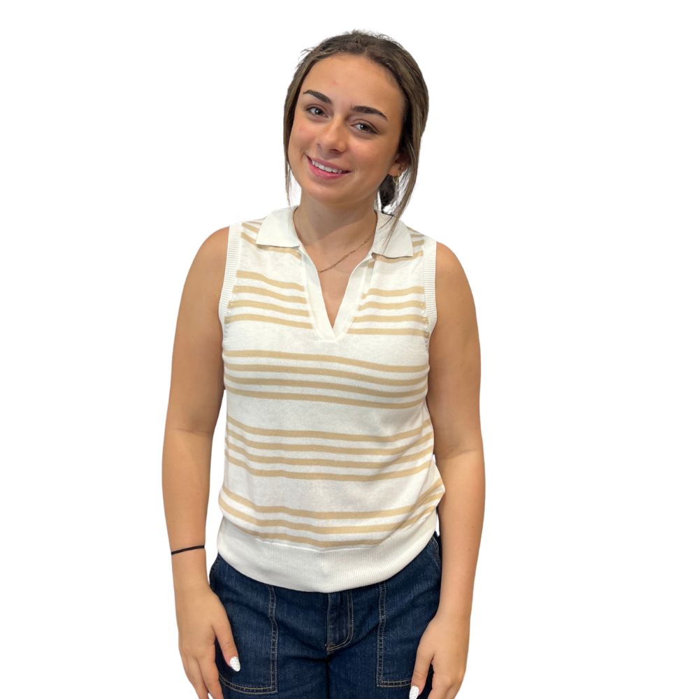 Sleeveless Stripe Knit