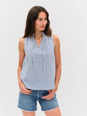 Striped Poplin Top