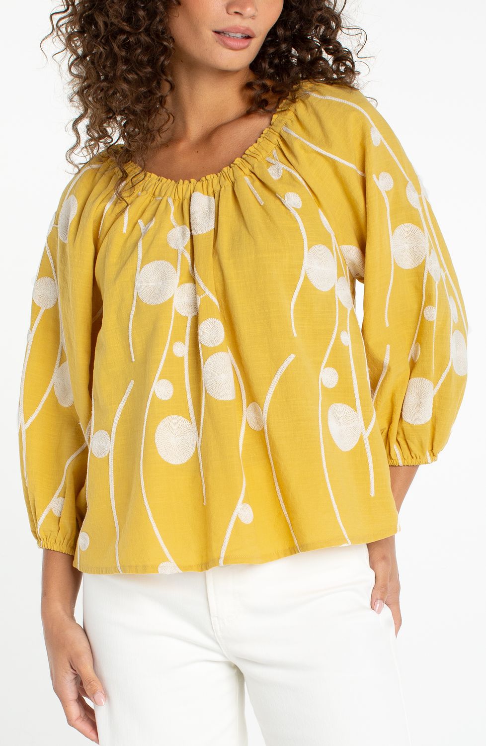 3/4 Sleeve Woven Top