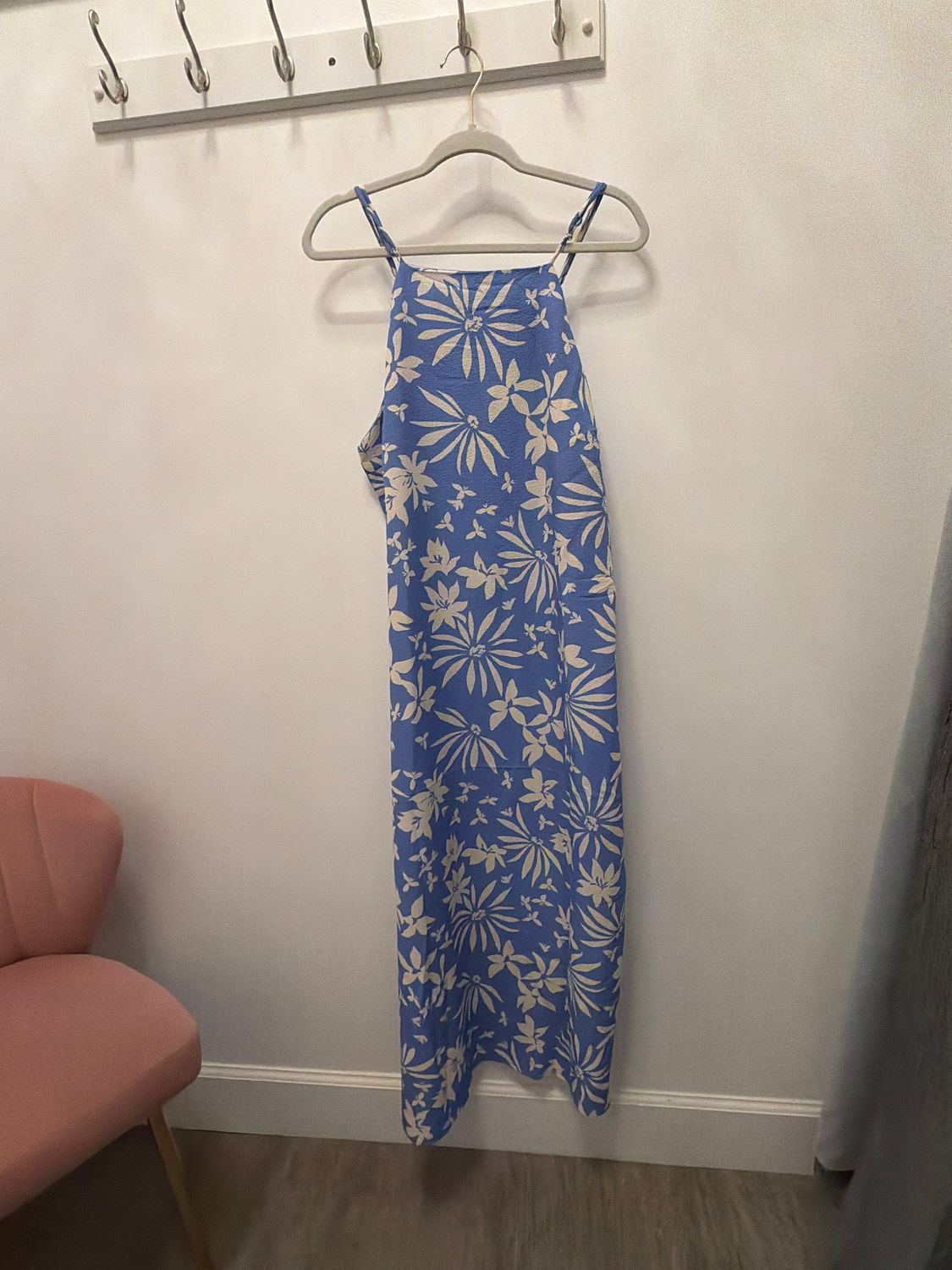 Flower Column Dress, Color: Sky Cream, Size: L