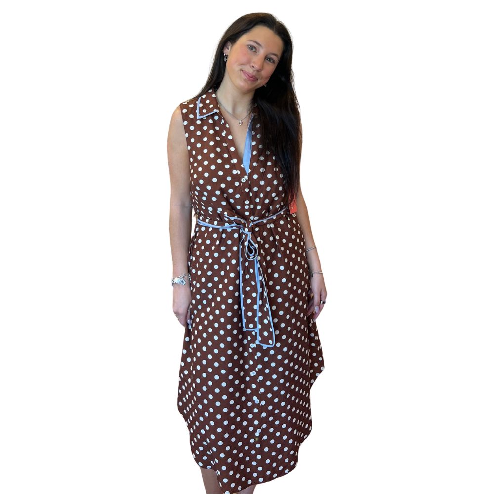 Sleeveless Polka Dot Dress