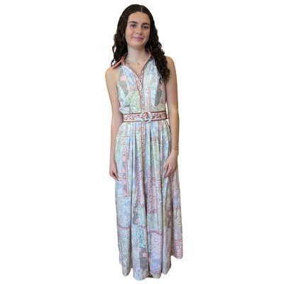 Collared Dress w/ Round Buckle Belt