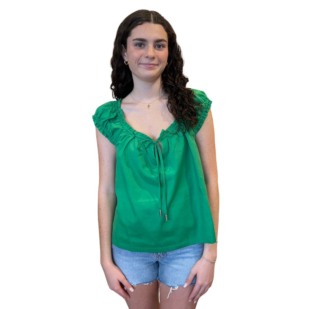 Solid Poplin Sleeveless Top