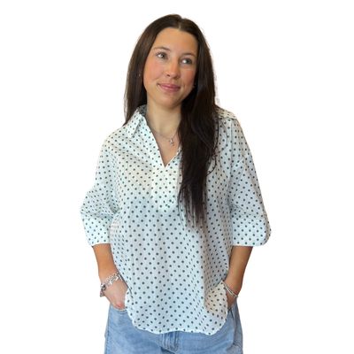 Collared Polka Dot Top