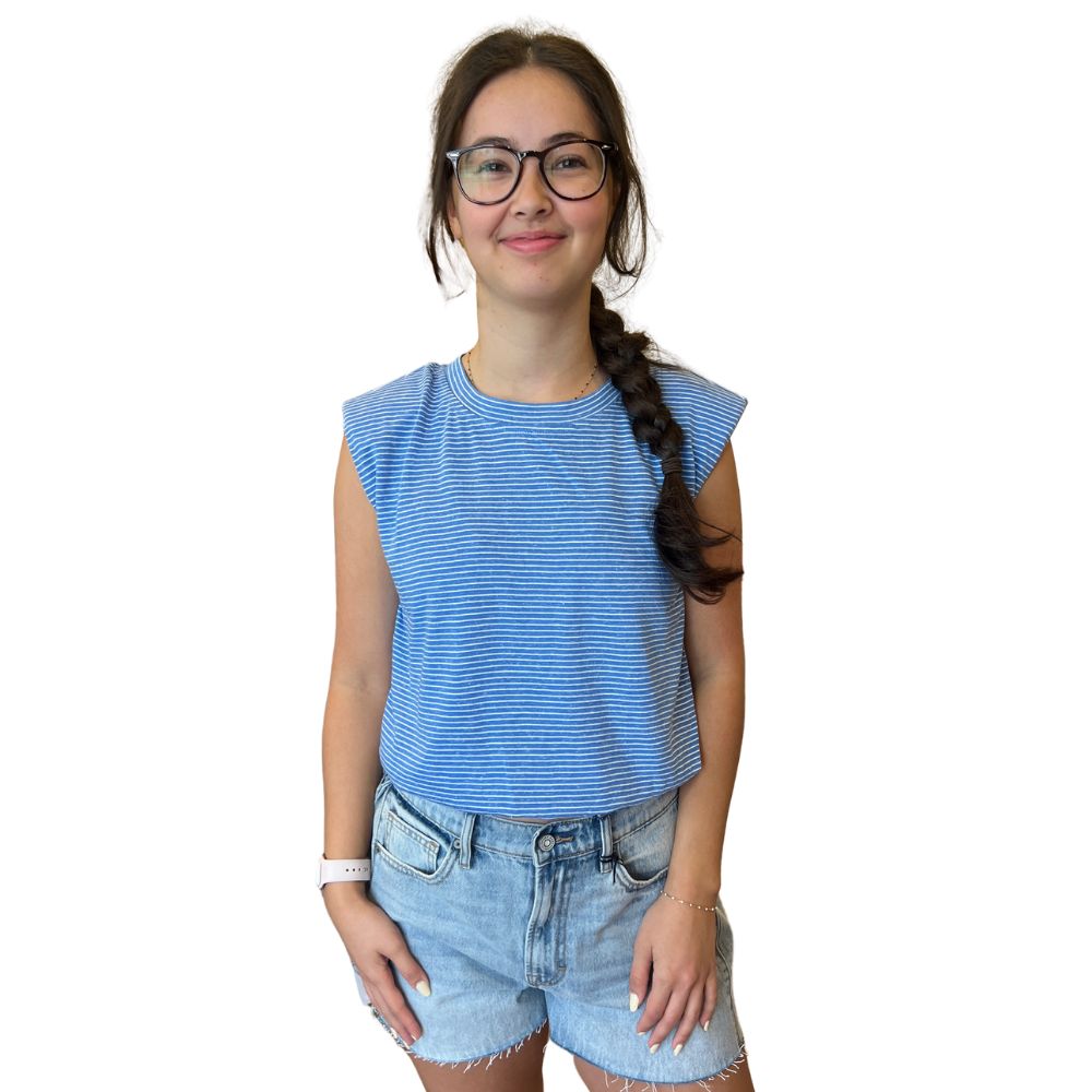 Stripe Bubble Hem Knit