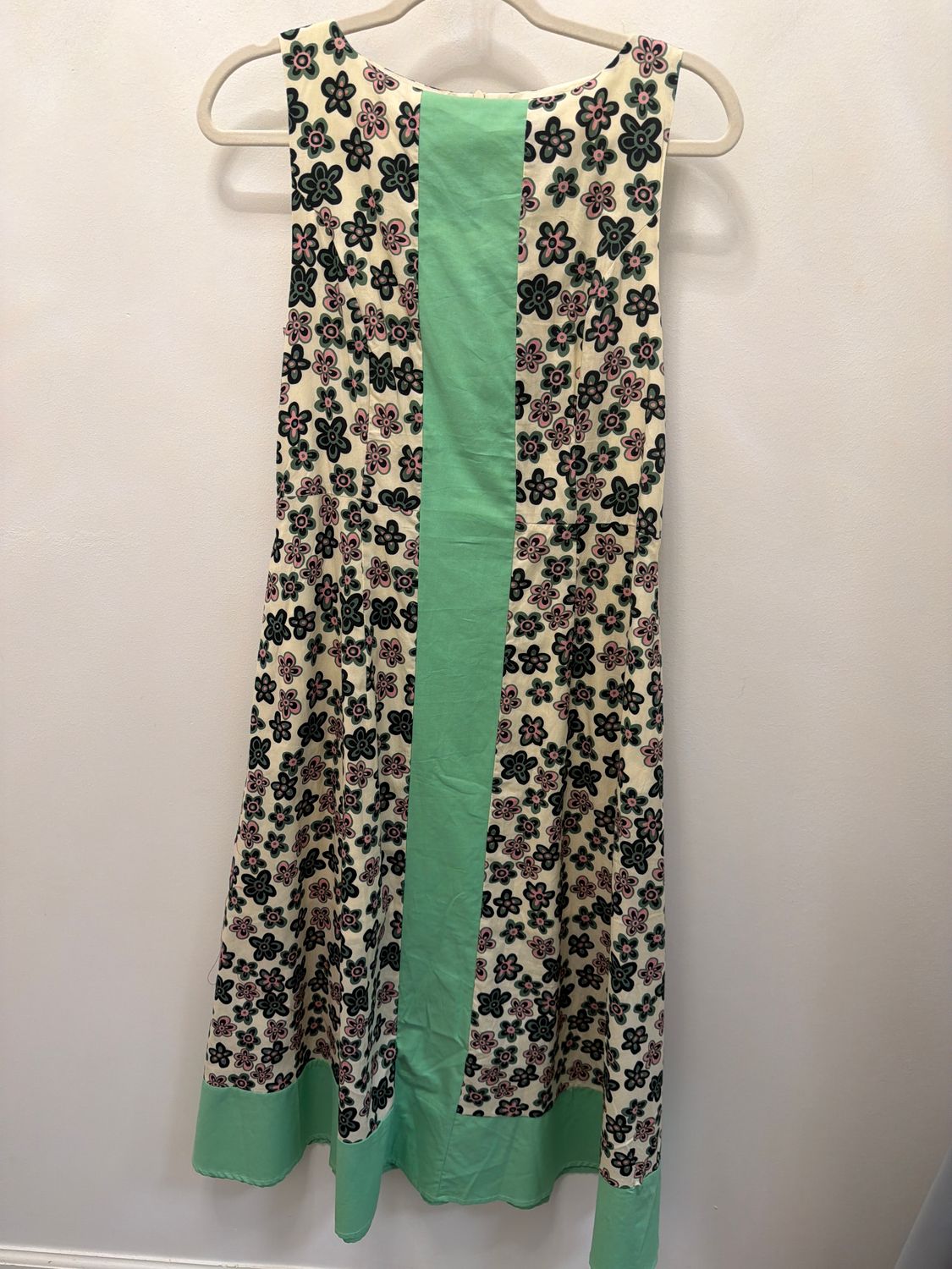 Colorblock Sleeveless Dress, Color: Sage, Size: L