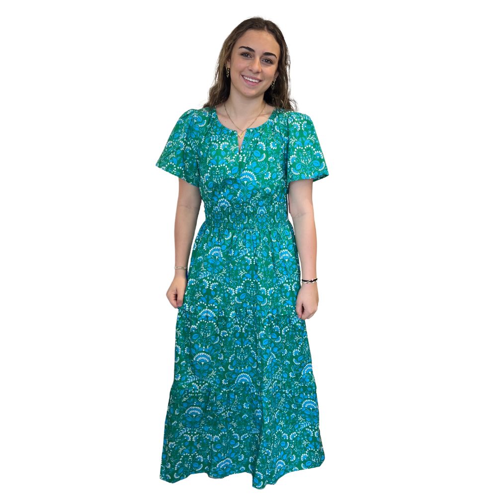 Floral Poplin Tiered Maxi