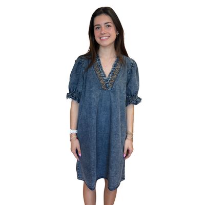 Denim V Neck Mini