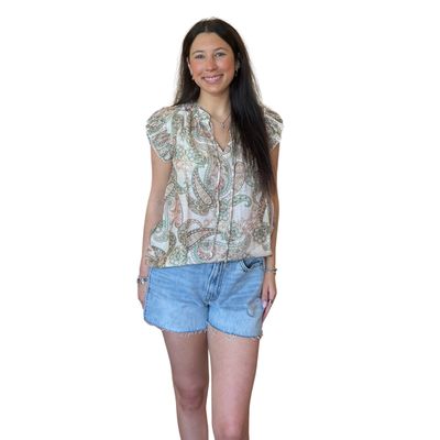 Paisley Print Top