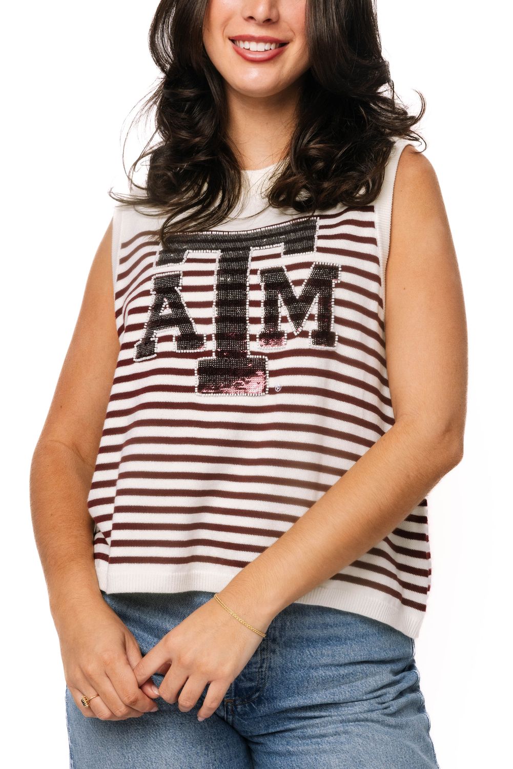 Texas A&amp;M Stripe Knit Tank