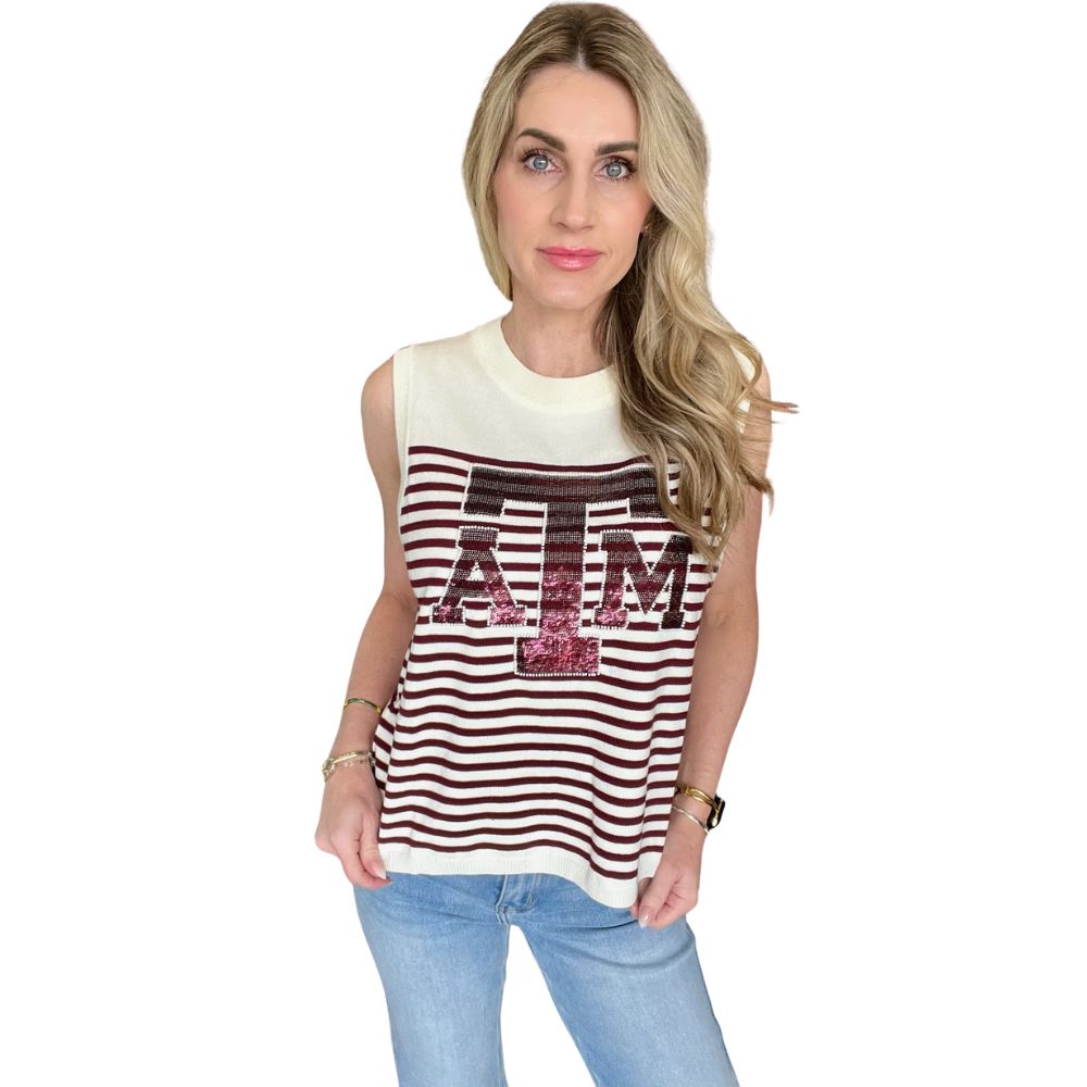 Texas A&amp;M Stripe Knit Tank