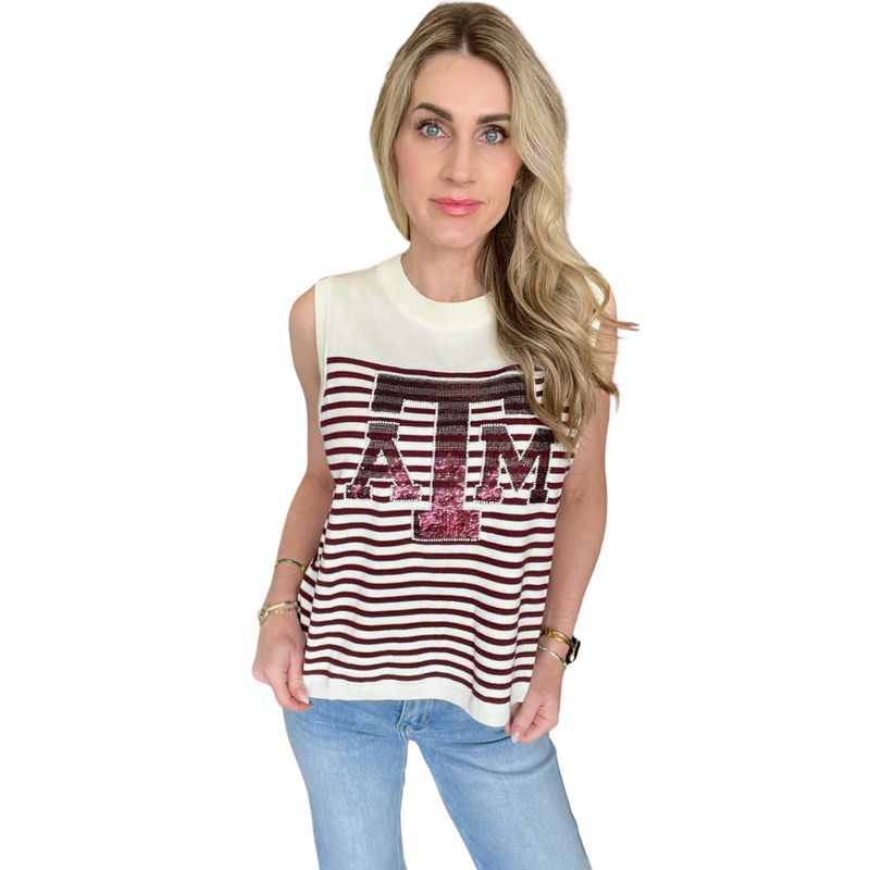 Texas A&amp;M Stripe Knit Tank