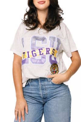 LSU Rhinestone Banner Tee