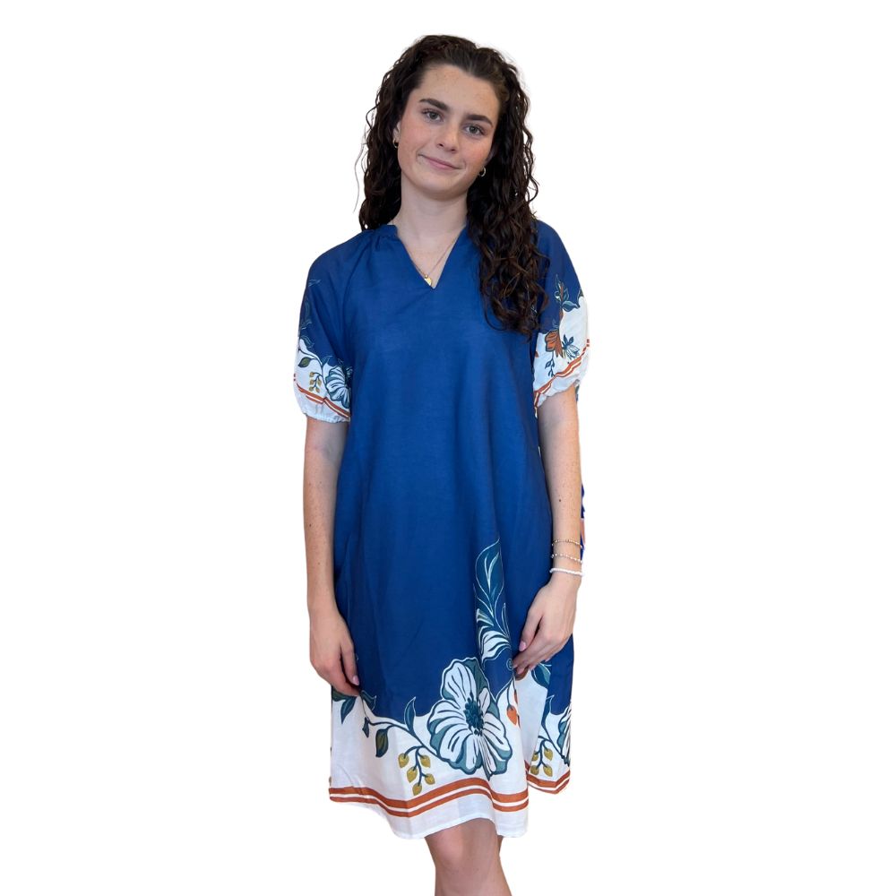 Floral Border Print Dress
