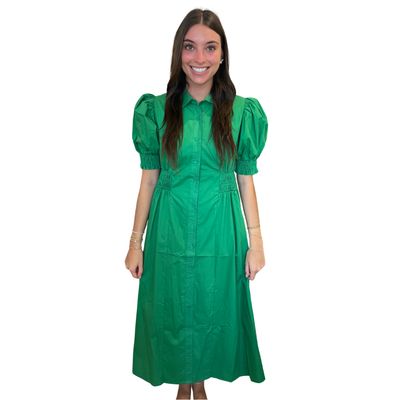 Contrast Stitch Midi Dress