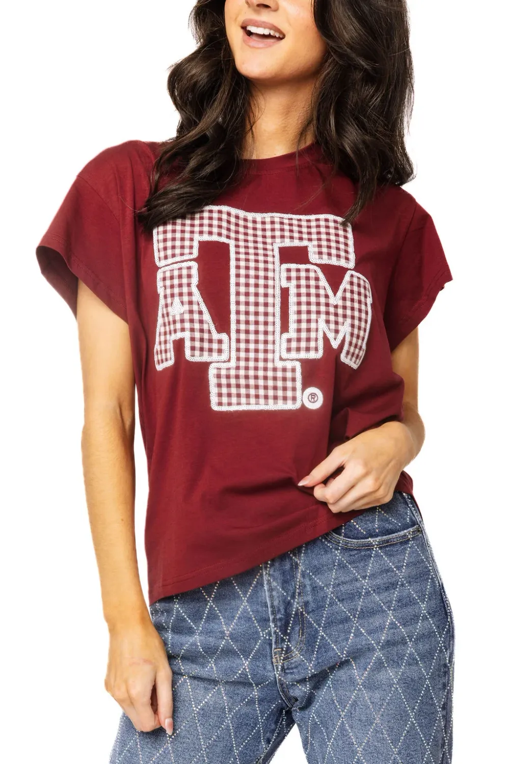 Texas A&amp;M Gingham Mascot Tee