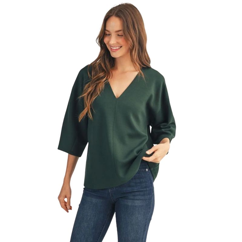 Drop Shoulder V Neck Top