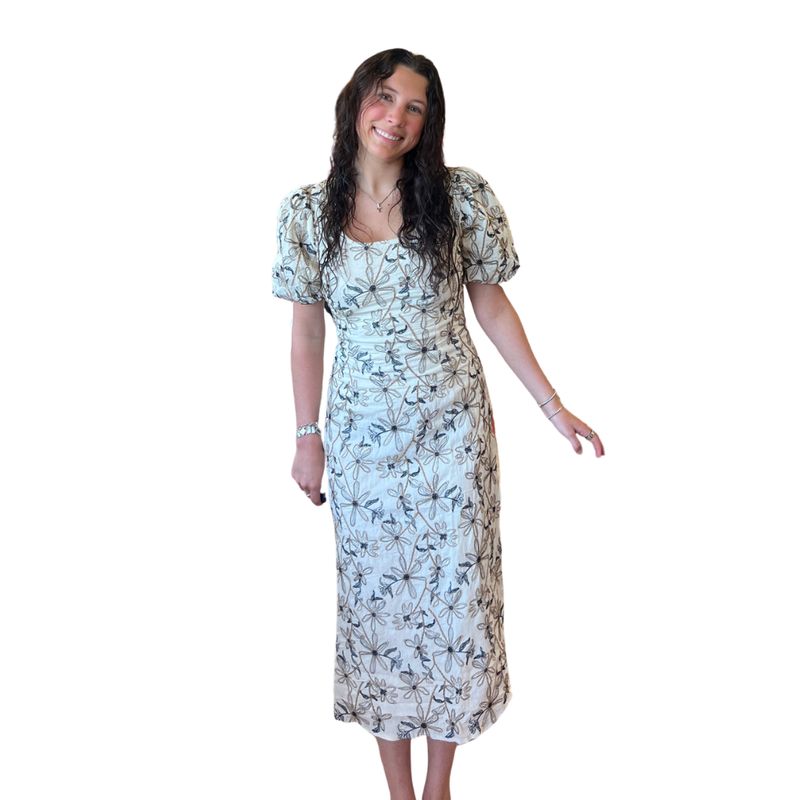 Embroidered Midi Dress