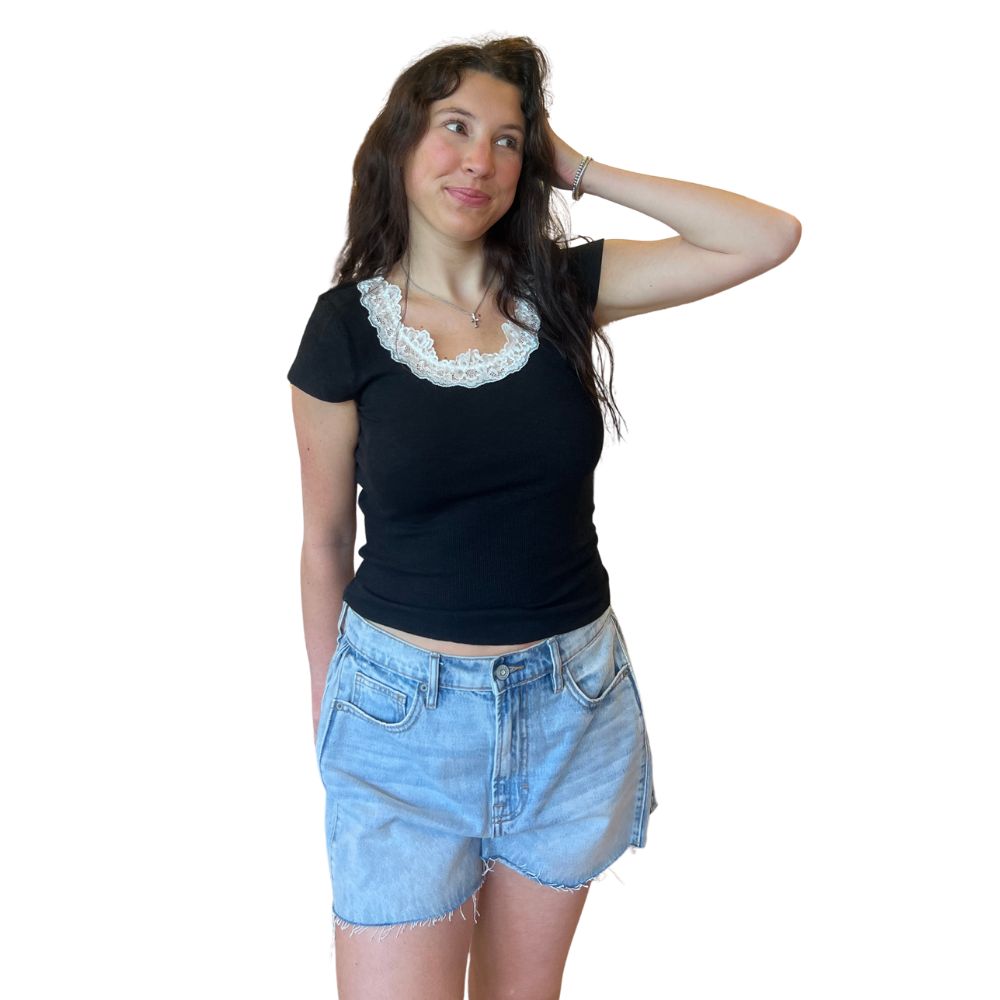 Lace Neck Top