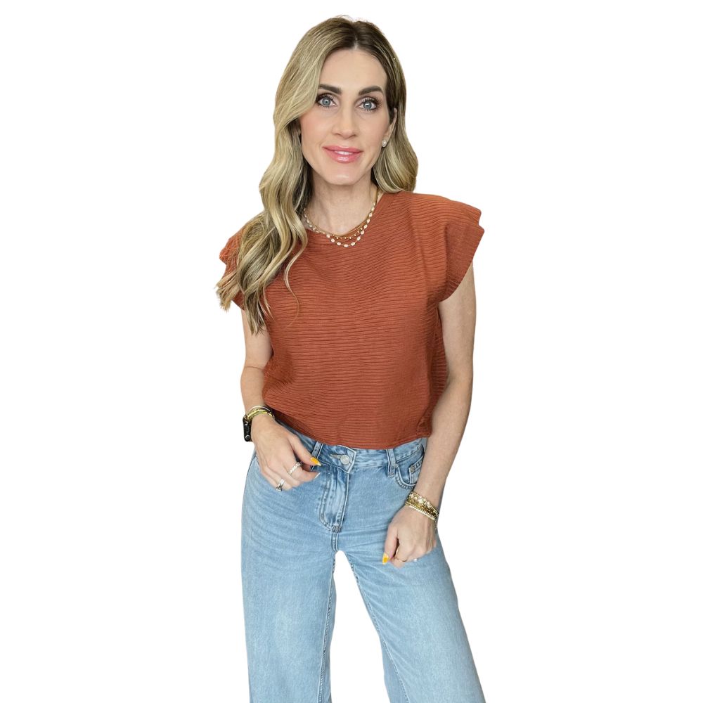 Soft Cedar Tapered Knit Top
