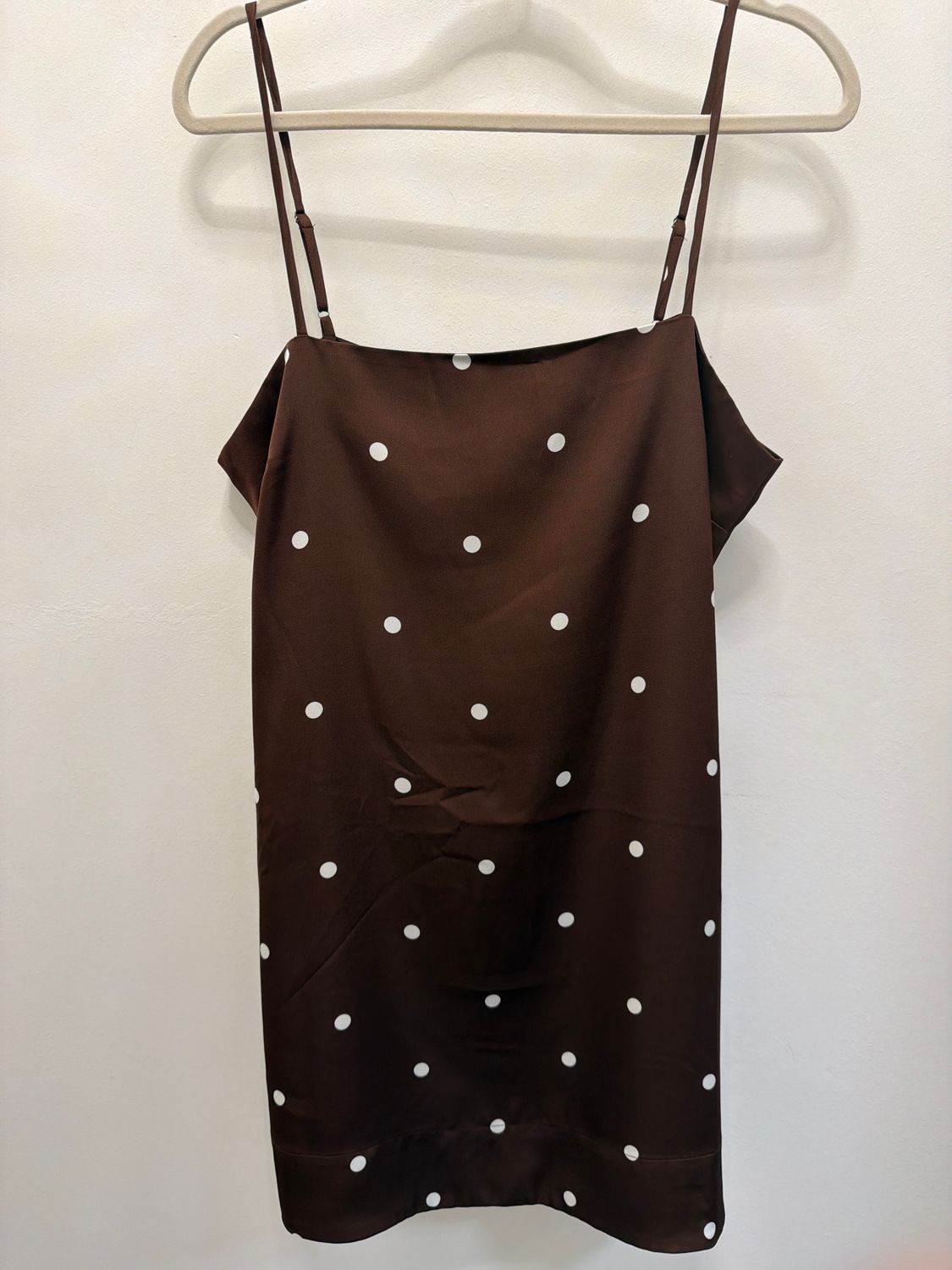 Maude Dot Mini Dress, Color: Chocolate Cherry, Size: L