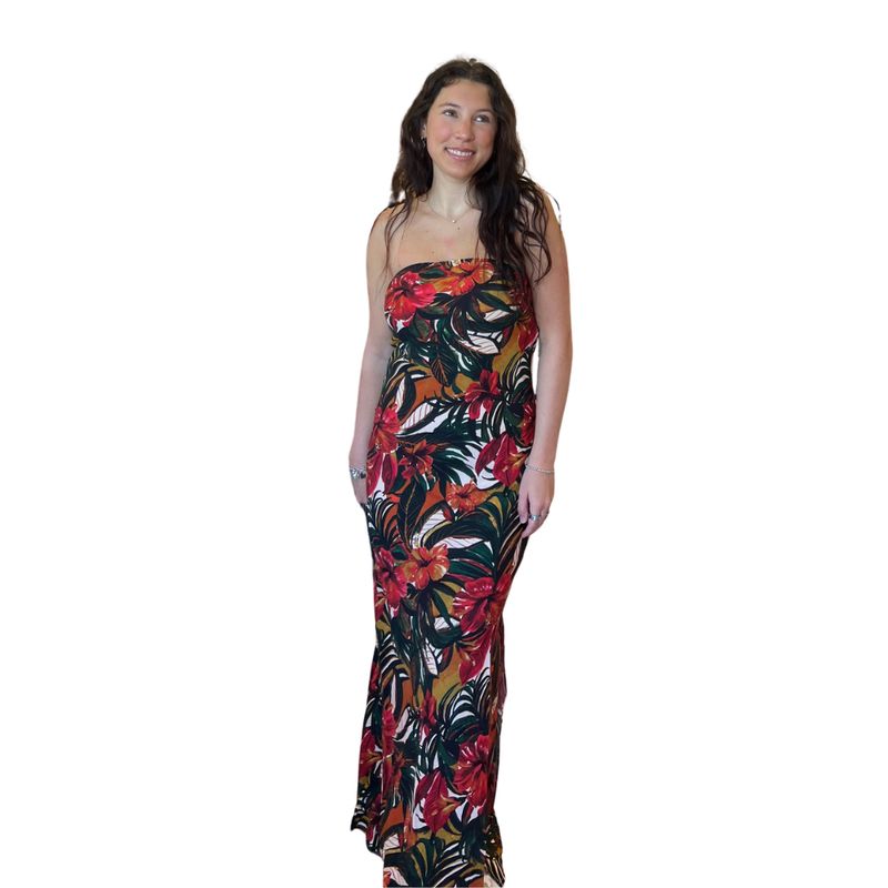Strapless Tropical Dress
