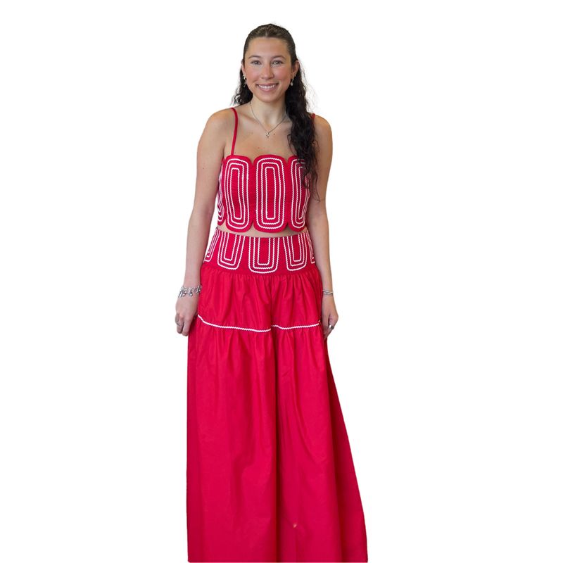 Lace Trim Top &amp; Skirt SET
