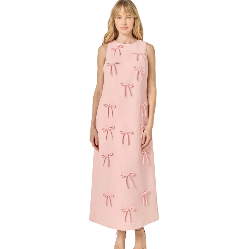 Bow Embellished Midi Dress