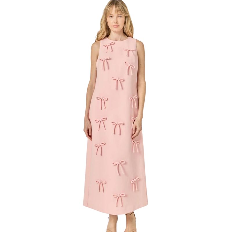 Bow Embellished Midi Dress