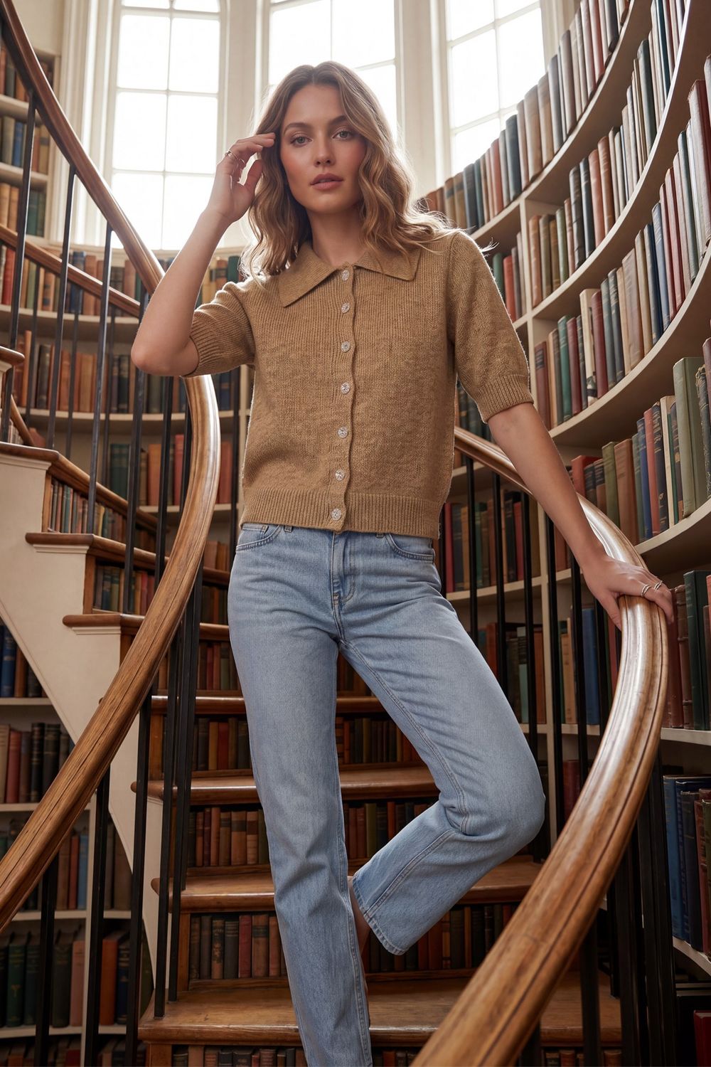 Rhinestone Button Cardigan