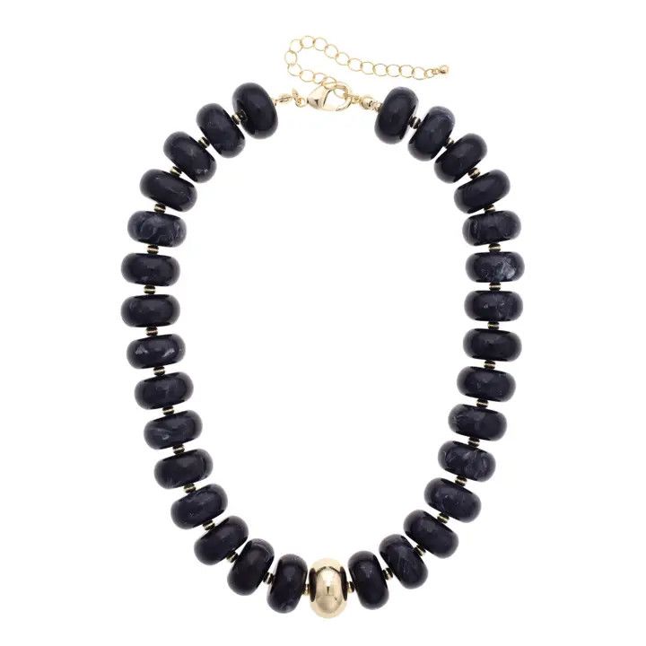 San Sebastian Beaded Necklace, Color: Black