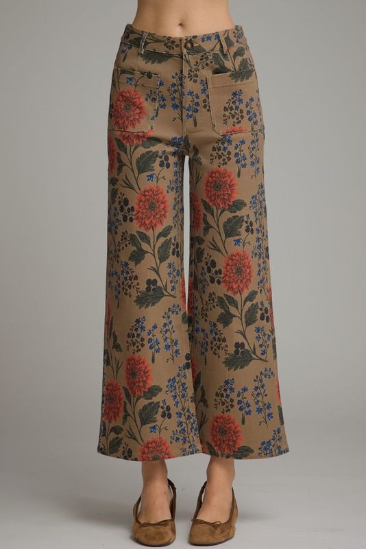 Fall Floral Print Pants