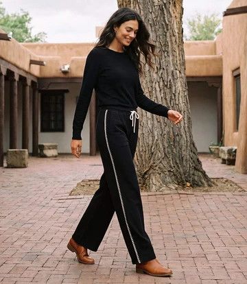 Edge Stitch Drawstring Pants
