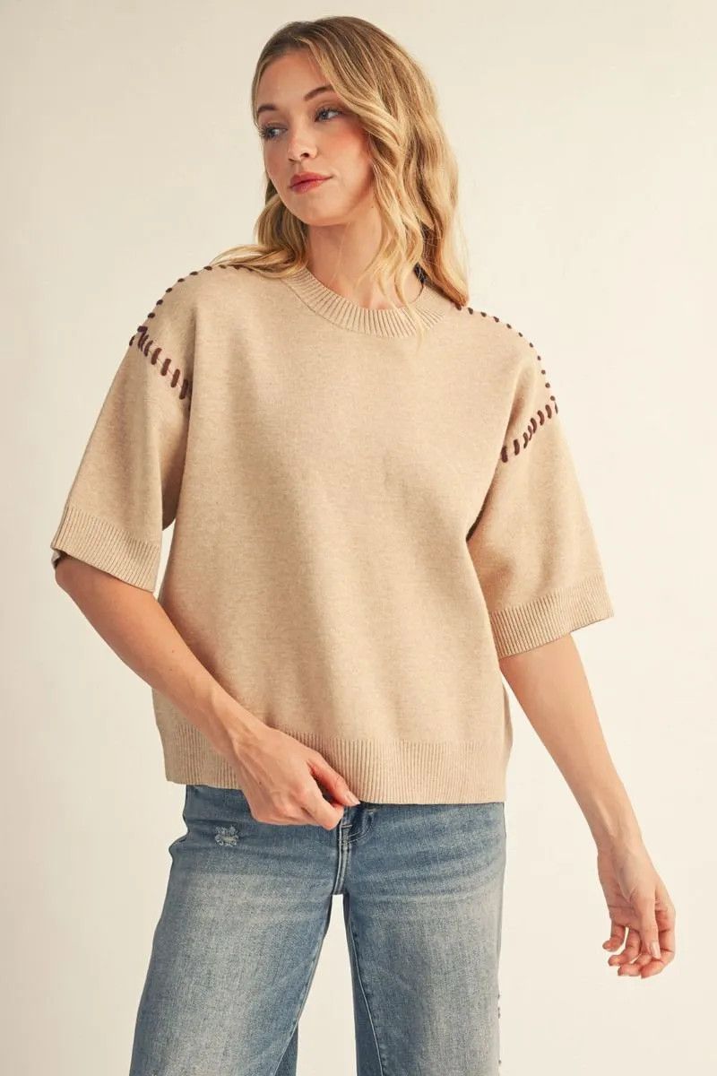 Stitch Accent S/S Sweater
