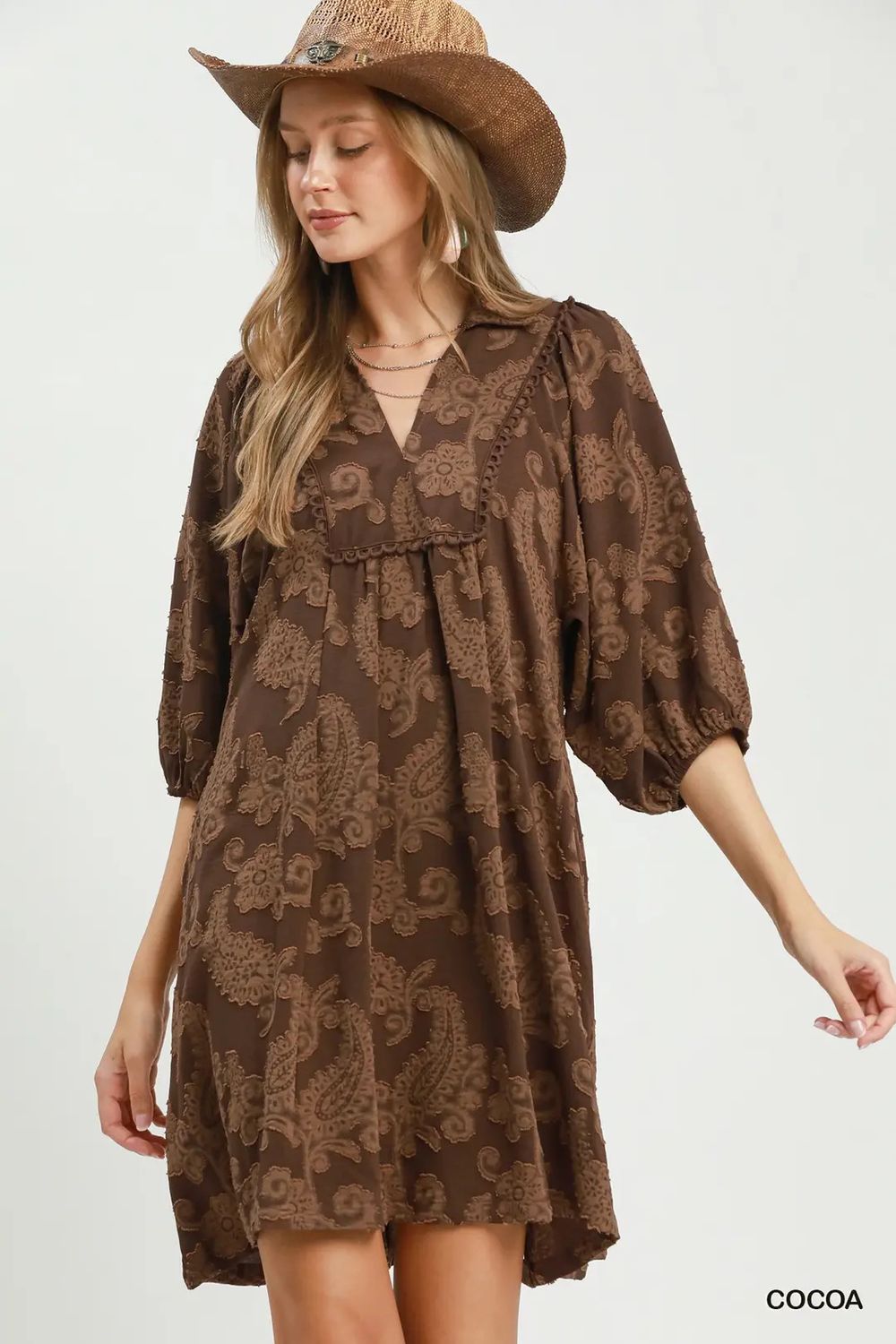 Paisley Print Baby Doll Dress