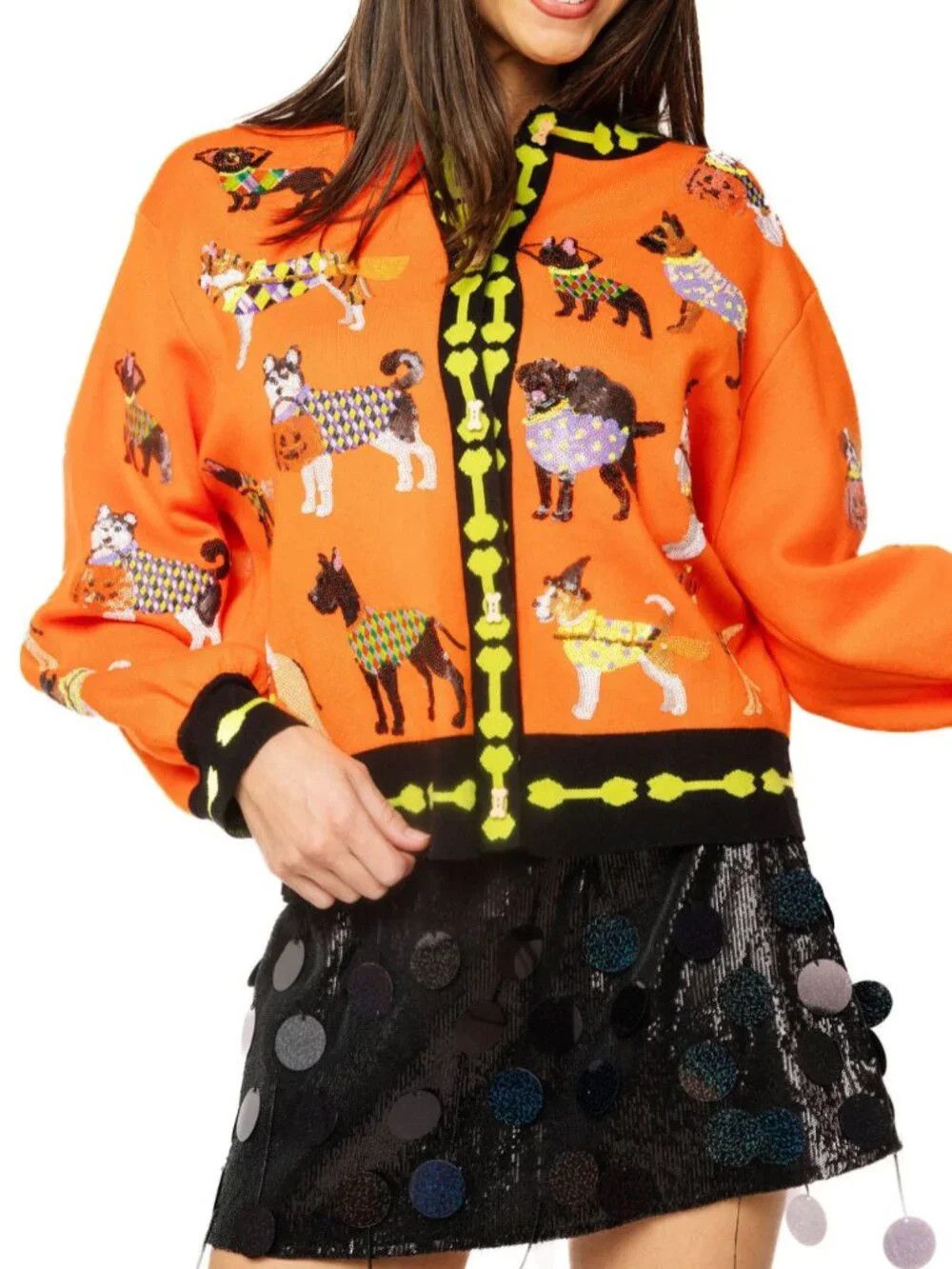 Halloween Dogs Button Up Cardigan