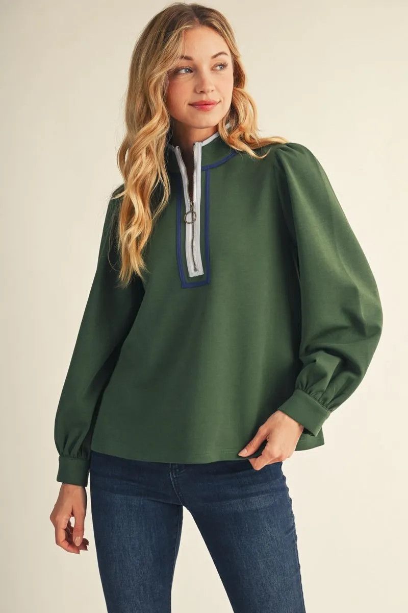 L/S Zip Front Top