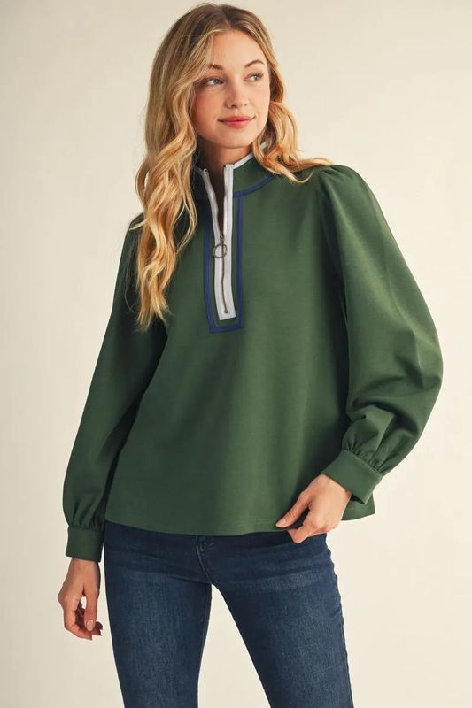 L/S Zip Front Top