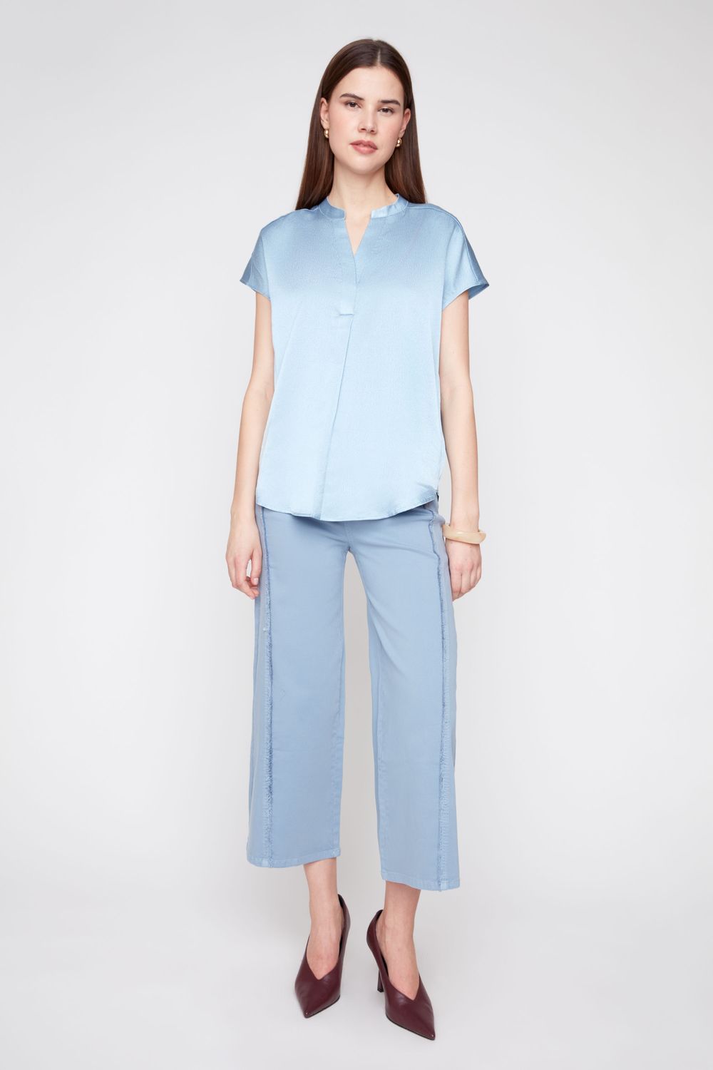 Texture V Neck Blouse