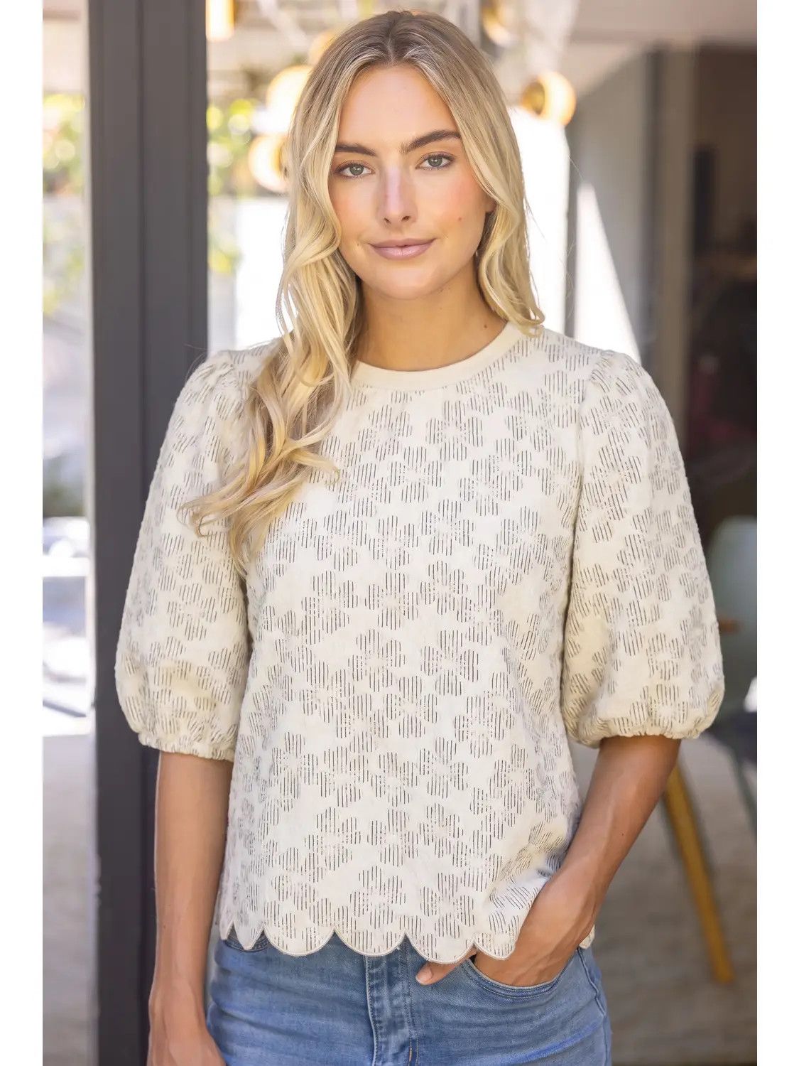 Floral Textured Top
