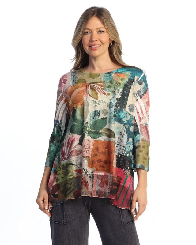 Chiffon Contrast Tunic Top
