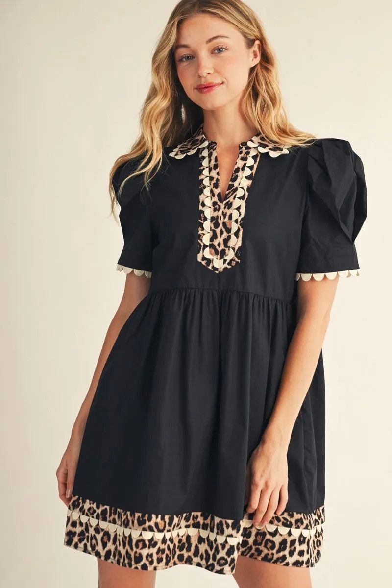 Dress w/ Leopard Contrast
