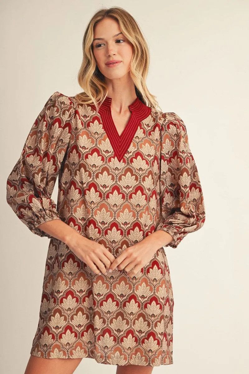 Geo Floral Mini Dress