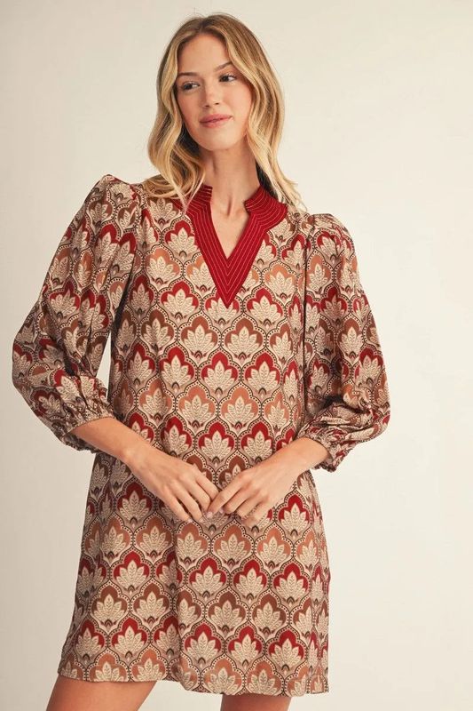 Geo Floral Mini Dress