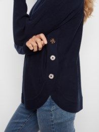 Boatneck Sweater Side Buttons
